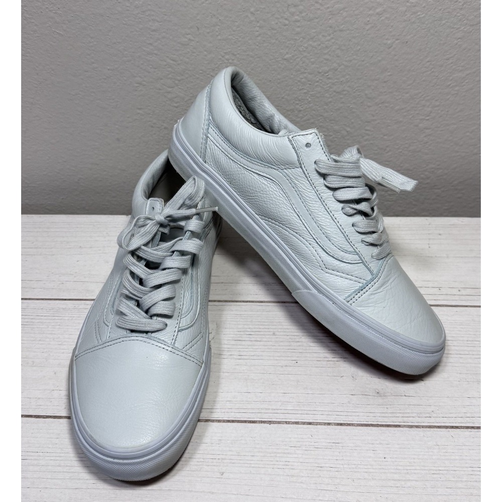 Vans Old Skool Leather "Ice Flow" Pastel Dusty Blue Sneakers Men 9.5 / Women 11 - Picture 2 of 8